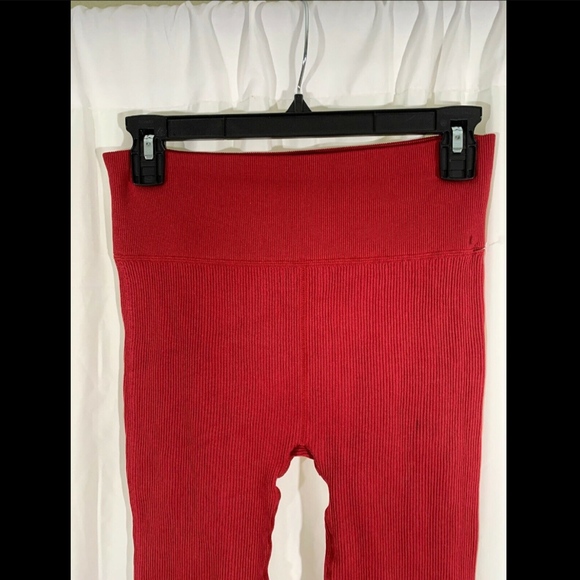 NWD Zella High Waist Ribbed‎ Seamless 7/8 Leggings Red [SZ Large ] - Picture 8 of 13